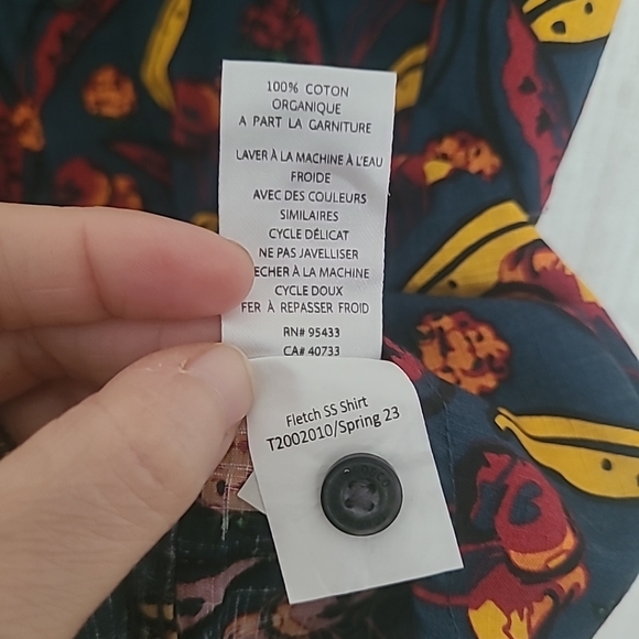 NWT Toad And Co Mens Size Large Fruit Print Button Up Shirt Short Sleeve - Picture 5 of 13